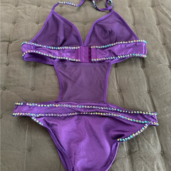 Purple Rhinestone Bikini Set - Picture 2 of 6